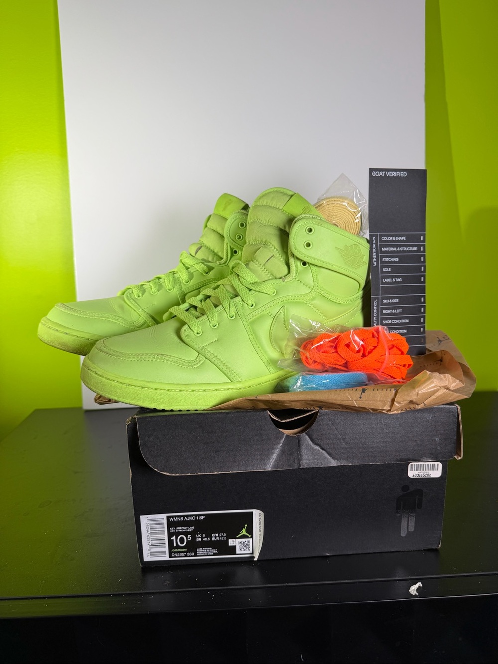 Women’s Billie Eilish Neon Green High-Top Sneakers with Extra Laces